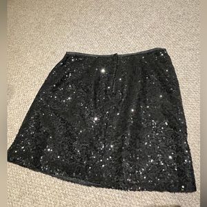 J Crew women black sequin skirt